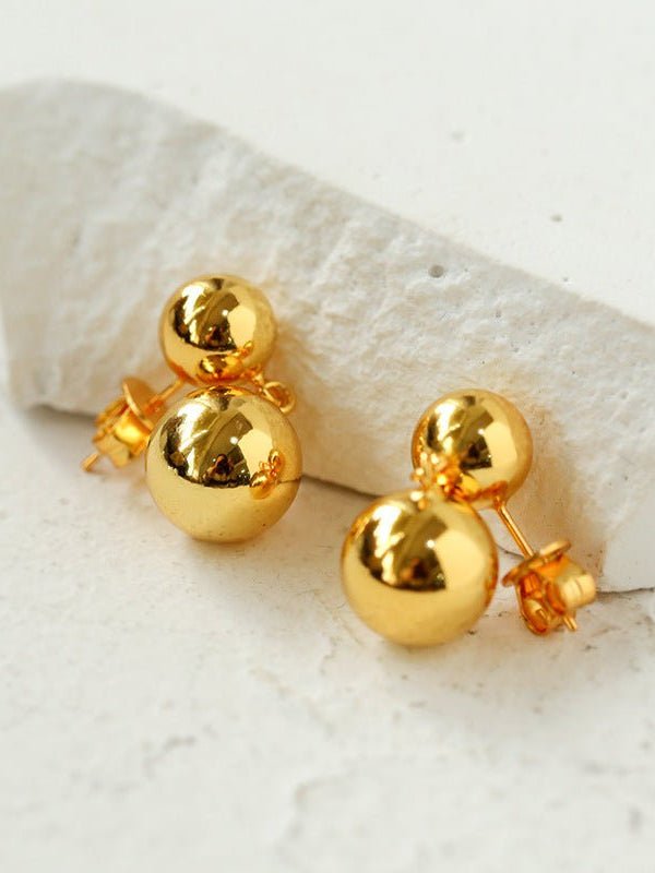 Large & Small Gold Balls Earrings - floysun