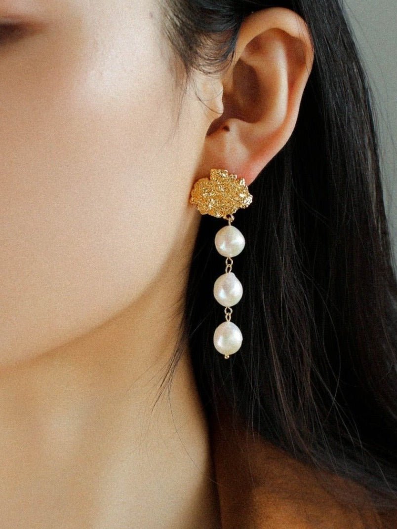 Lava Artisan Series - Pearl Earrings - floysun