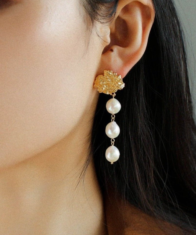 Lava Artisan Series - Pearl Earrings - floysun