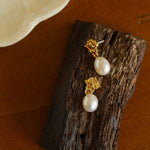 Lava Series Oval Pearl Earrings - floysun