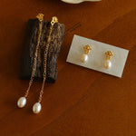 Lava Series Oval Pearl Earrings - floysun