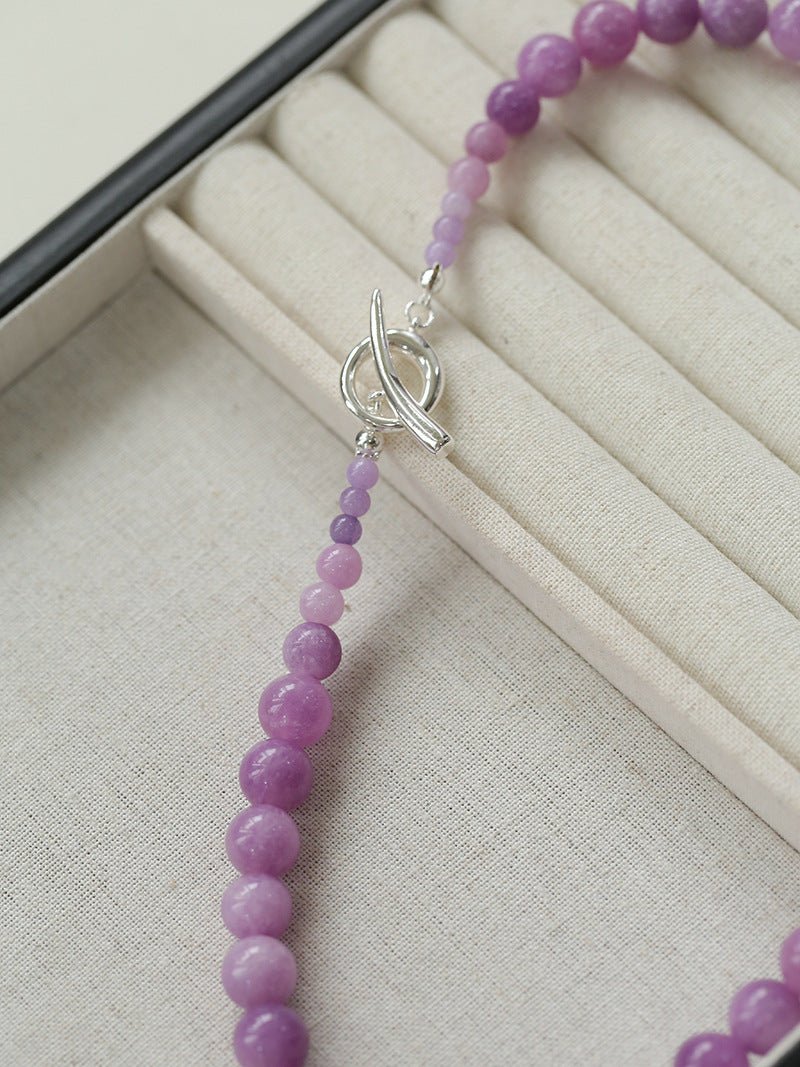 Lavender Grapevine Gemstone Beaded Necklace - floysun