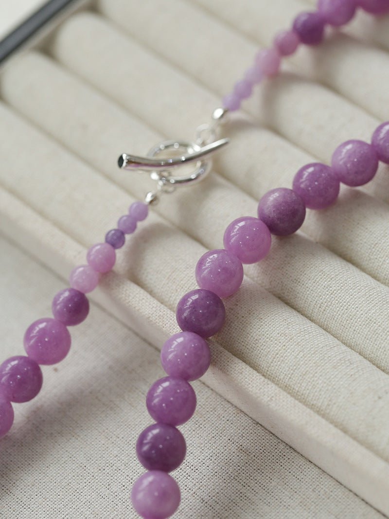 Lavender Grapevine Gemstone Beaded Necklace - floysun