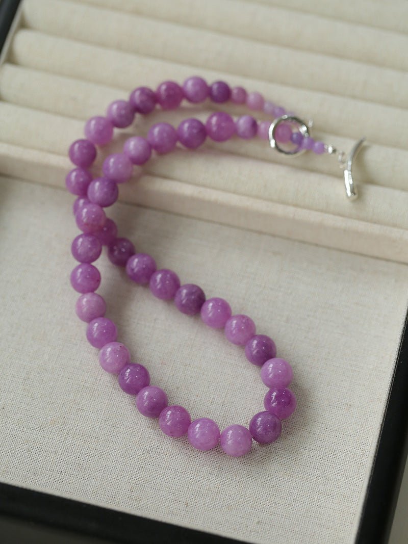 Lavender Grapevine Gemstone Beaded Necklace - floysun