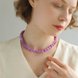 Lavender Grapevine Gemstone Beaded Necklace - floysun