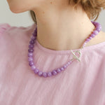 Lavender Grapevine Gemstone Beaded Necklace - floysun