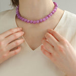 Lavender Grapevine Gemstone Beaded Necklace - floysun