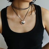 Leather Rope Love Heart Necklace - floysun