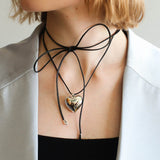 Leather Rope Love Heart Necklace - floysun