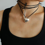 Leather Rope Love Heart Necklace - floysun