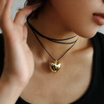 Leather Rope Love Heart Necklace - floysun