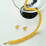 Lemon Soda Yellow Onyx Beaded Necklace - floysun