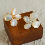 Lilac Blossom White & Gray Mother - of - Pearl Elegant Ring - floysun