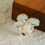 Lilac Blossom White & Gray Mother - of - Pearl Elegant Ring - floysun