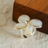 Lilac Blossom White & Gray Mother - of - Pearl Elegant Ring - floysun