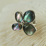 Lilac Blossom White & Gray Mother - of - Pearl Elegant Ring - floysun