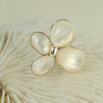 Lilac Blossom White & Gray Mother - of - Pearl Elegant Ring - floysun