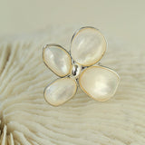 Lilac Blossom White & Gray Mother - of - Pearl Elegant Ring - floysun