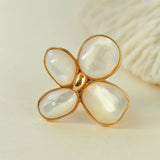 Lilac Blossom White & Gray Mother - of - Pearl Elegant Ring - floysun