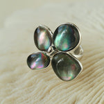 Lilac Blossom White & Gray Mother - of - Pearl Elegant Ring - floysun