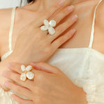 Lilac Blossom White & Gray Mother - of - Pearl Elegant Ring - floysun