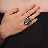 Lilac Blossom White & Gray Mother - of - Pearl Elegant Ring - floysun