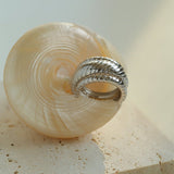 Line Threaded Wide 925 Silver Ring - floysun