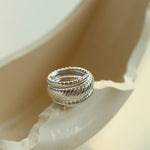 Line Threaded Wide 925 Silver Ring - floysun