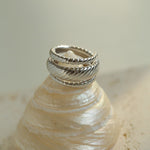 Line Threaded Wide 925 Silver Ring - floysun