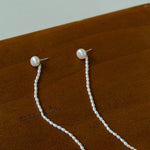 Long Aurora Freshwater Pearl Tassel Earrings - floysun