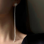 Long Aurora Freshwater Pearl Tassel Earrings - floysun