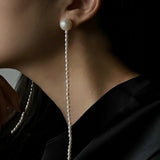 Long Aurora Freshwater Pearl Tassel Earrings - floysun