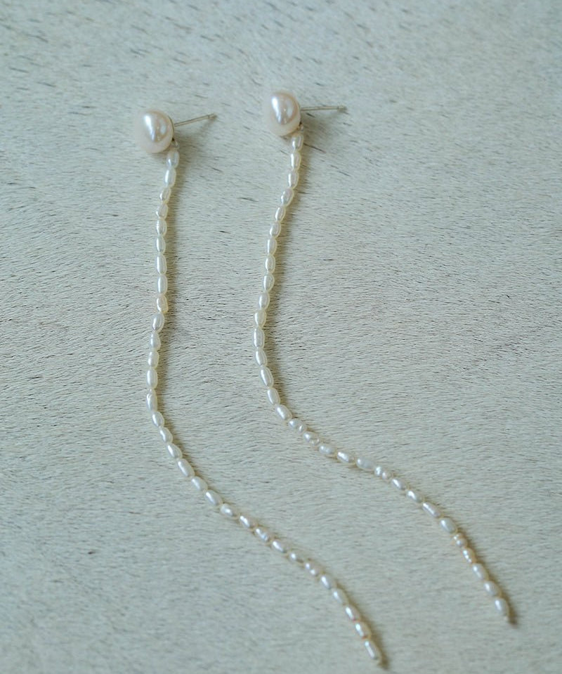 Long Aurora Freshwater Pearl Tassel Earrings - floysun