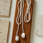 Long Baroque Beaded Pearl Sweater Necklace - floysun