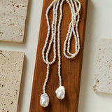 Long Baroque Beaded Pearl Sweater Necklace - floysun