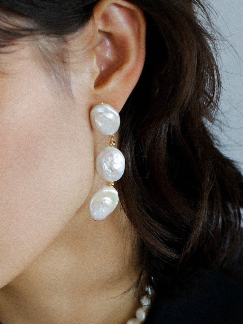 Long Baroque Pearls Earrings - floysun