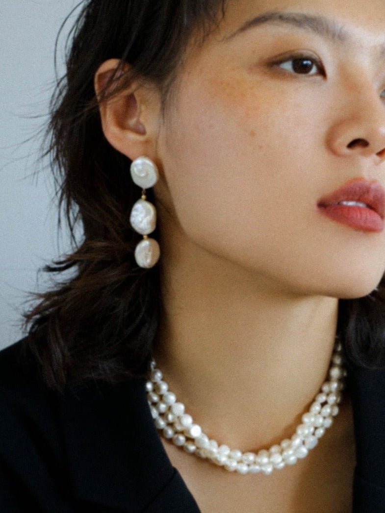 Long Baroque Pearls Earrings - floysun