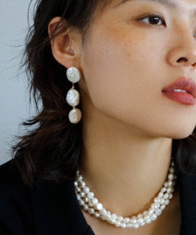 Long Baroque Pearls Earrings - floysun