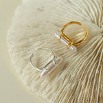 Long Baroque Pipa Pearl Ring - floysun