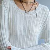 Long Black Leather Necklace with Striped Geometric Pendant - floysun