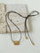 Long Black Leather Necklace with Striped Geometric Pendant - floysun