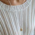 Long Gold and Silver Textured Seed Pendant Necklace - floysun