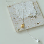 Long Gold and Silver Textured Seed Pendant Necklace - floysun