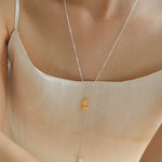 Long Gold and Silver Textured Seed Pendant Necklace - floysun