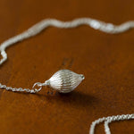 Long Gold and Silver Textured Seed Pendant Necklace - floysun