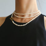 Long Minimalist Irregular Pearl OT Clasp Necklace Sweater Chain - floysun