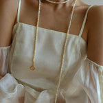 Long Minimalist Irregular Pearl OT Clasp Necklace Sweater Chain - floysun