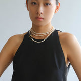 Long Minimalist Irregular Pearl OT Clasp Necklace Sweater Chain - floysun