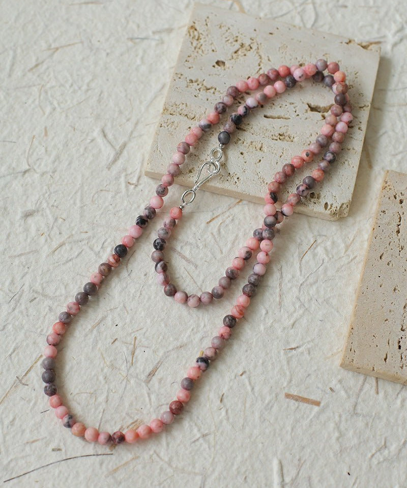 Long Multi-Colored Gemstone Beaded Necklace - floysun