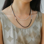 Long Y - shaped Necklace with Multi - Element Gemstones - floysun